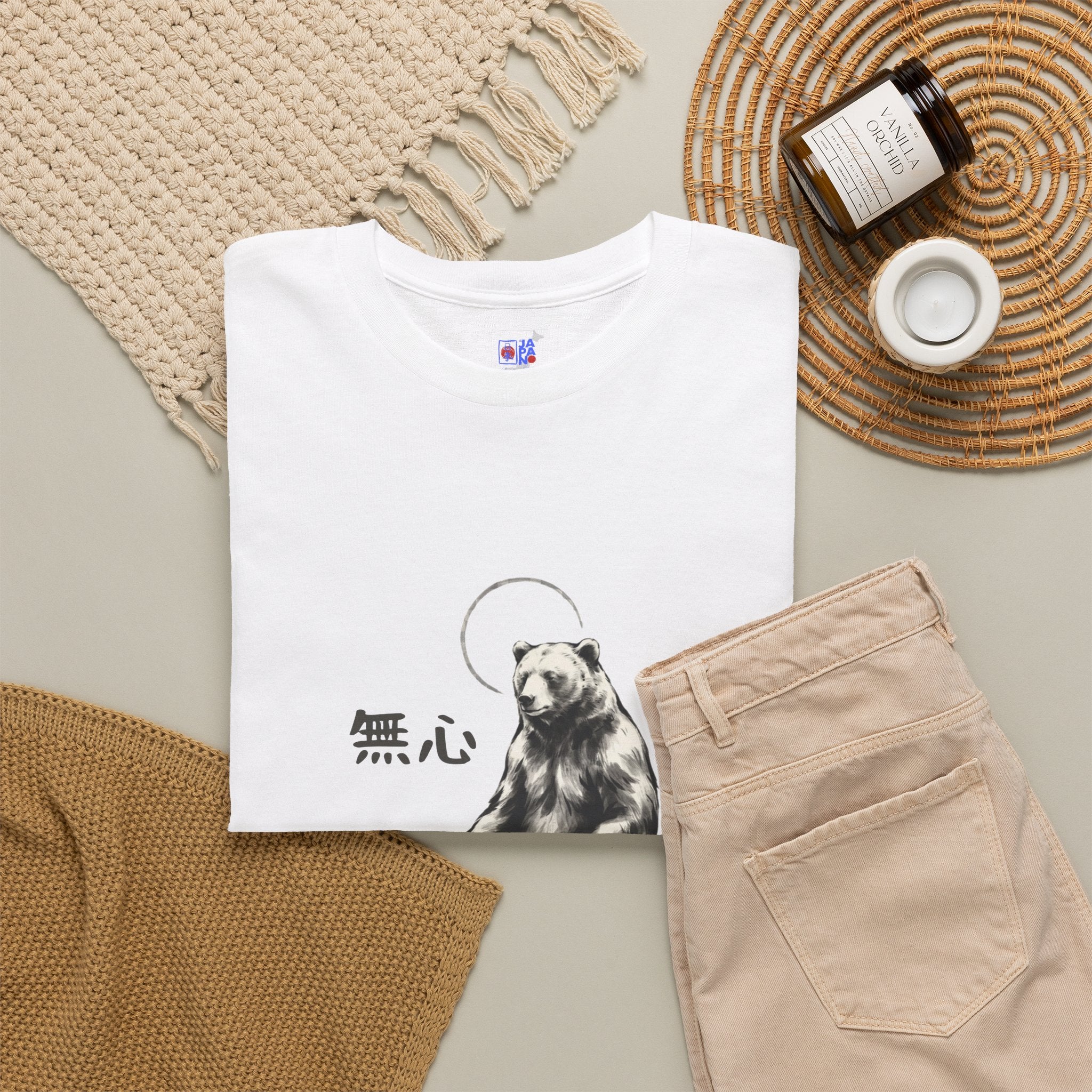 Meditating Bear T‑Shirt — Zen 'Mushin' Graphic Tee