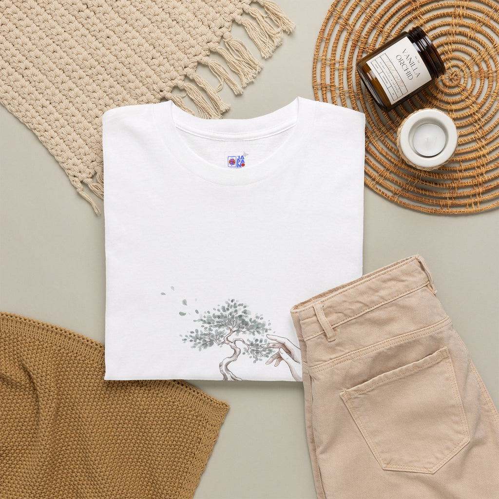 It Takes Patience Bonsai T-Shirt, Minimalist Japanese Ink Wash Tree Tee, Zen Gift for Plant Lovers, Mindfulness & Slow Living