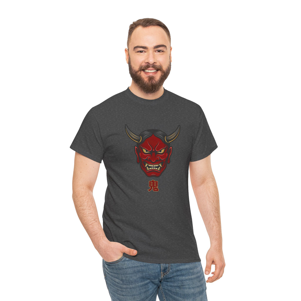 Oni Mask T-Shirt — 鬼 Japanese Demon Men's Graphic Tee | Dark Japan Streetwear Shirt
