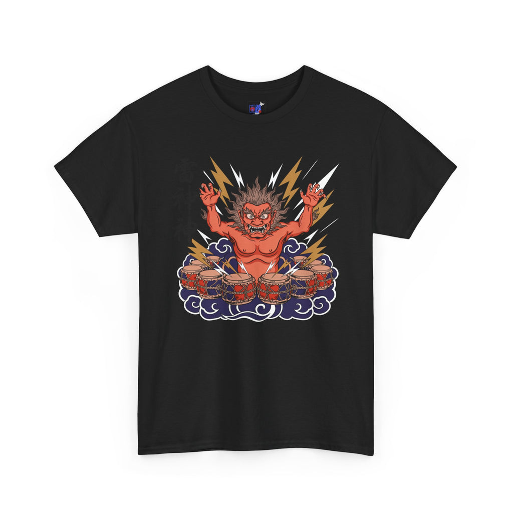 Raijin Thunder God T-Shirt — 雷神 Japanese God of Thunder Men's Tee | Japan Mythology Graphic Shirt