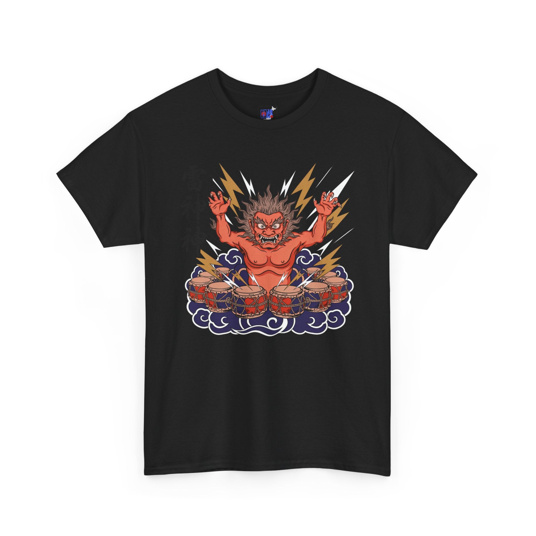 Raijin Thunder God T-Shirt — 雷神 Japanese God of Thunder Men's Tee | Japan Mythology Graphic Shirt