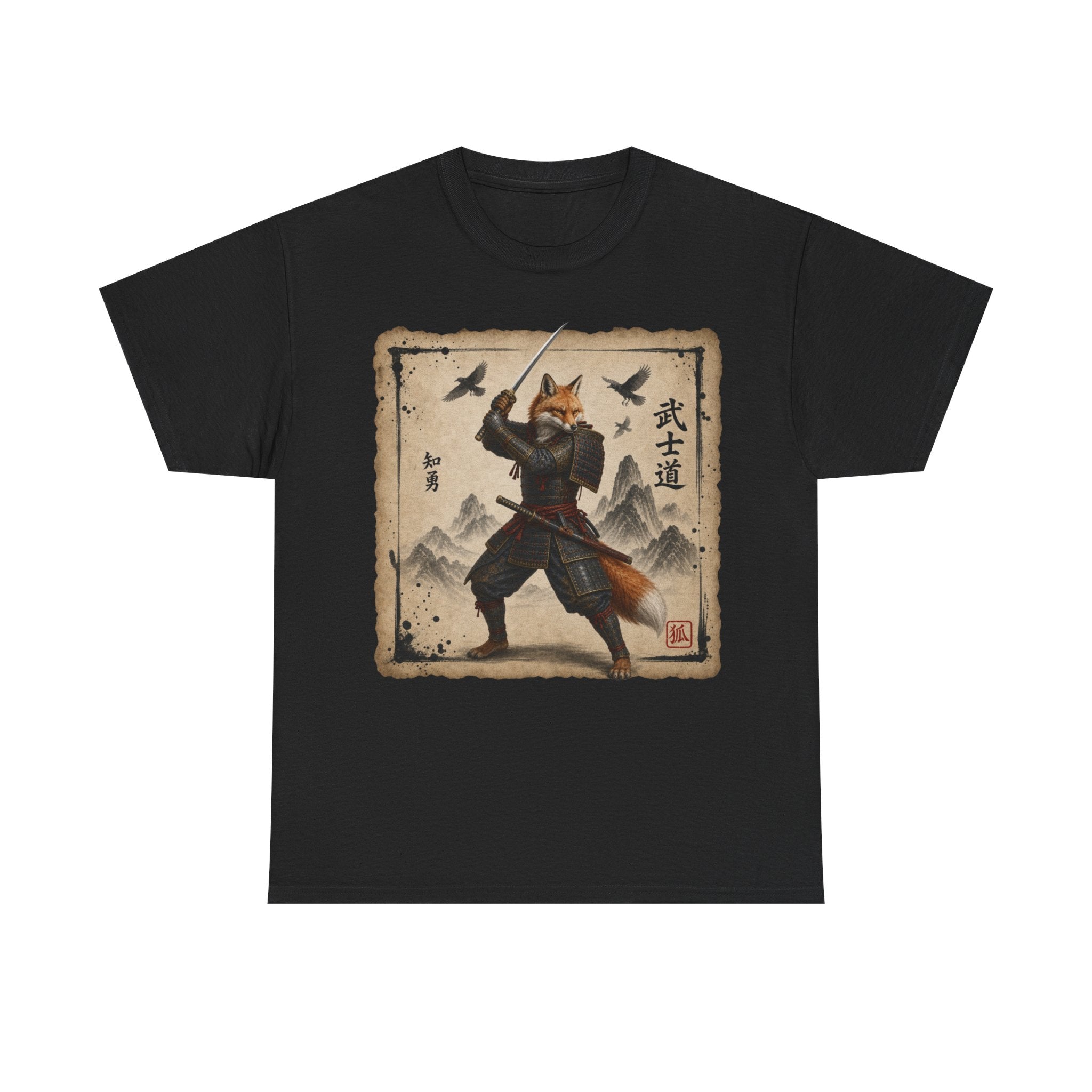 Samurai Fox T-Shirt — 'Bushido' Fox Warrior Vintage Japanese Art Tee