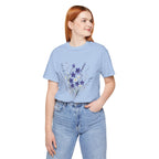 Kikyo (Balloon Flower) Floral Japanese Tee | Deep Purple Autumn Botanical Shirt