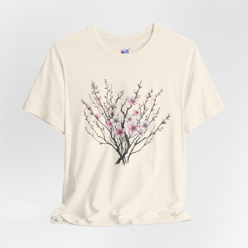 Japanese Plum Blossom T-Shirt | Ume Flower Dark Aesthetic Tee | Japan Winter Bloom Floral Shirt