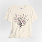 Japanese Plum Blossom T-Shirt | Ume Flower Dark Aesthetic Tee | Japan Winter Bloom Floral Shirt