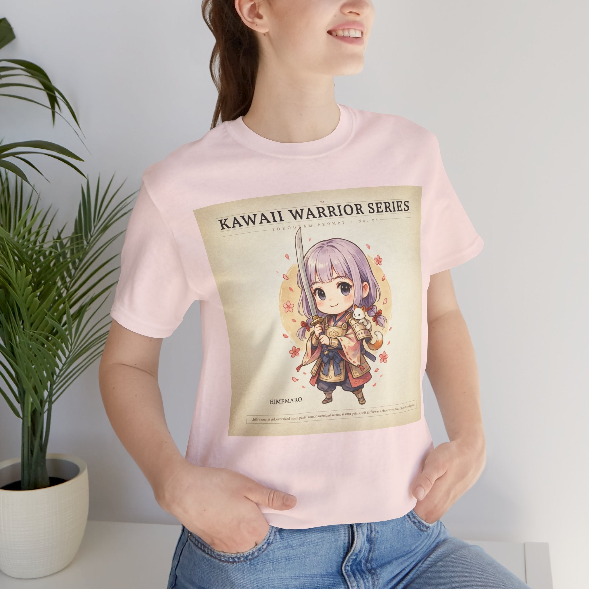 Kawaii Warrior Series T-Shirt, Cute Anime Chibi Warrior Graphic Tee