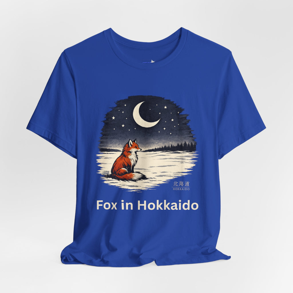 Hokkaido Fox — Kitsune Under the Winter Moon | Japanese Night Fox Graphic Tee