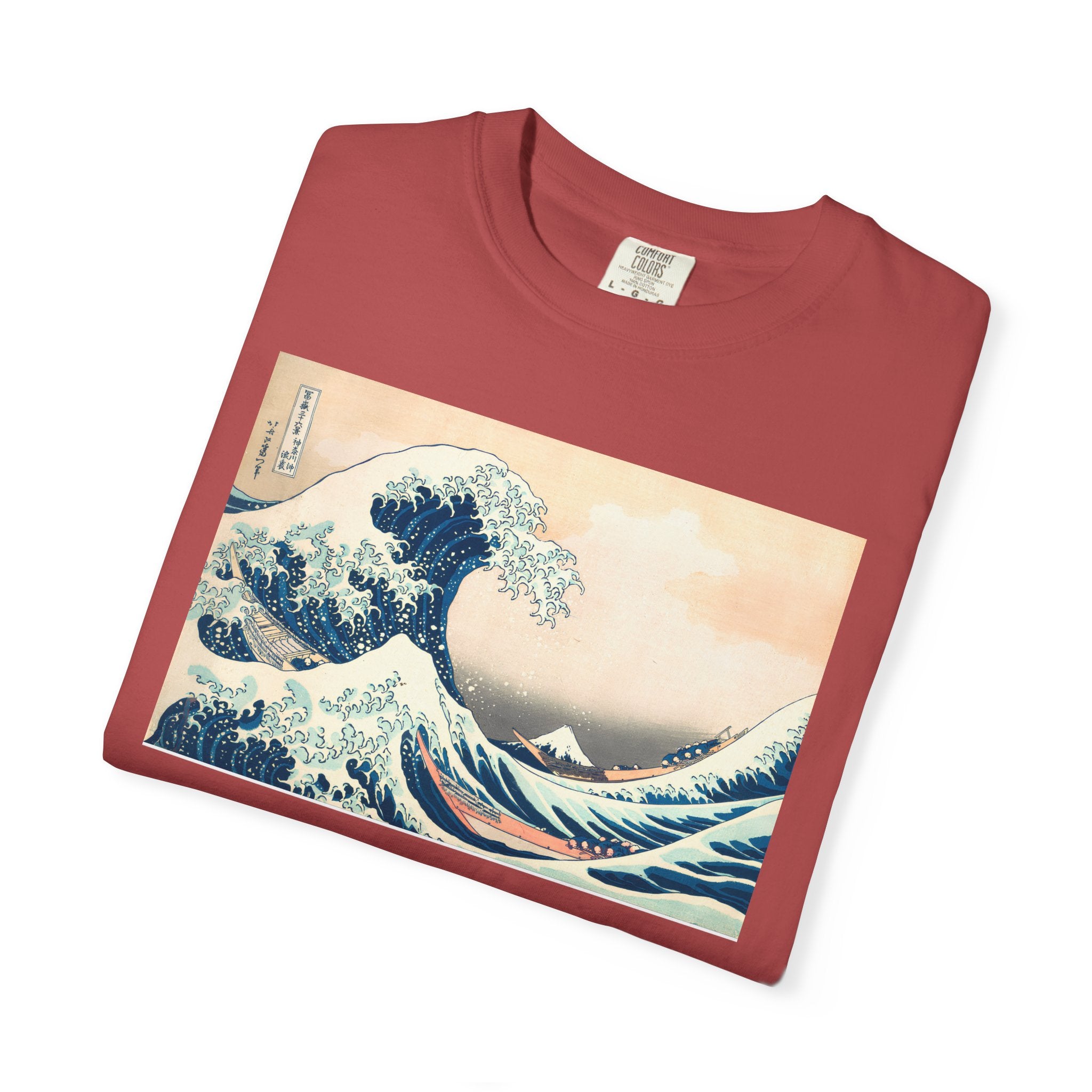 "The Great Wave of Kanagawa" Hokusai Art Tee — Comfort Colors 1717 Vintage Fit T-Shirt for Women