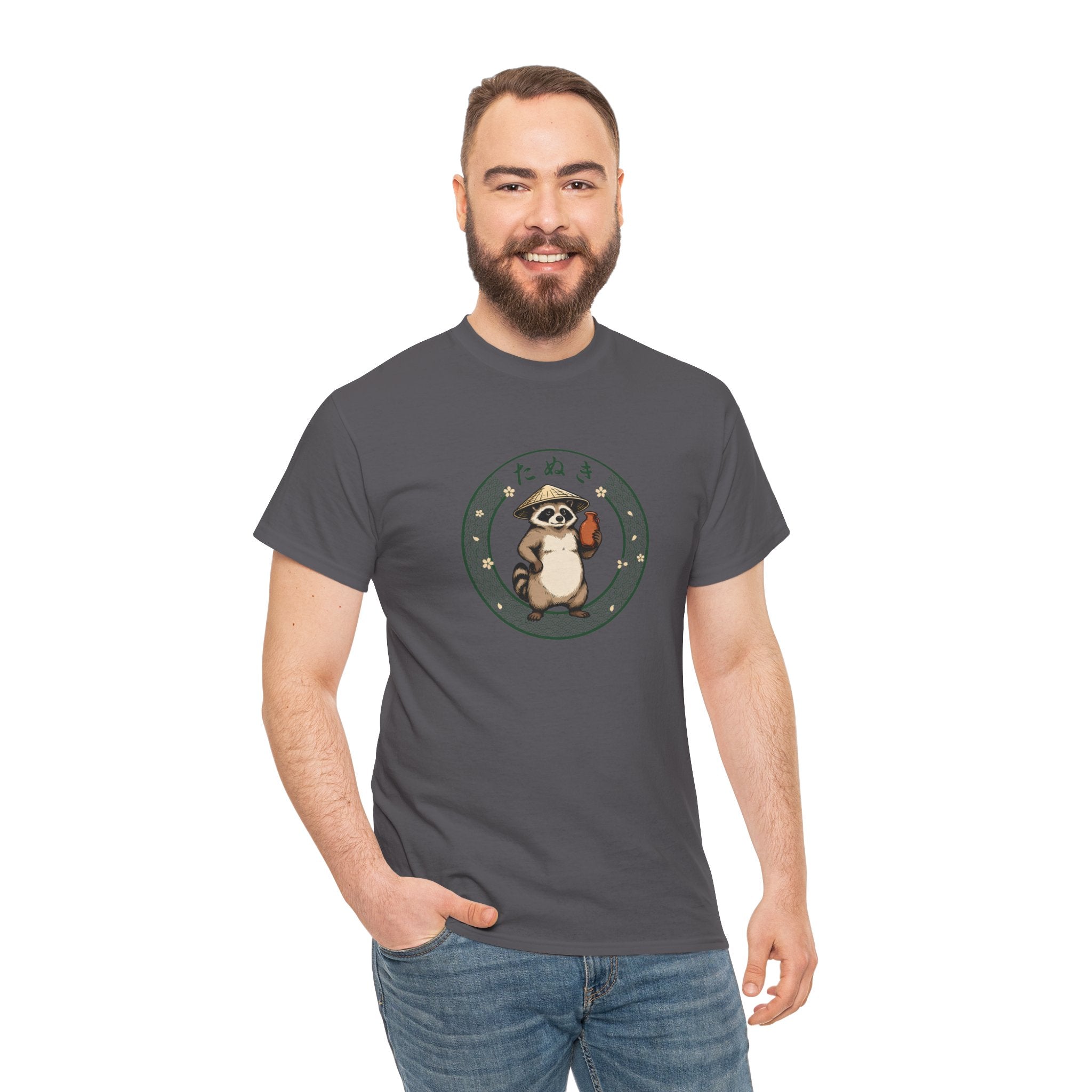 Tanuki T-Shirt | Japanese Raccoon Dog Folklore Graphic Tee | Edo Period Japan Shirt | Good Luck Gift