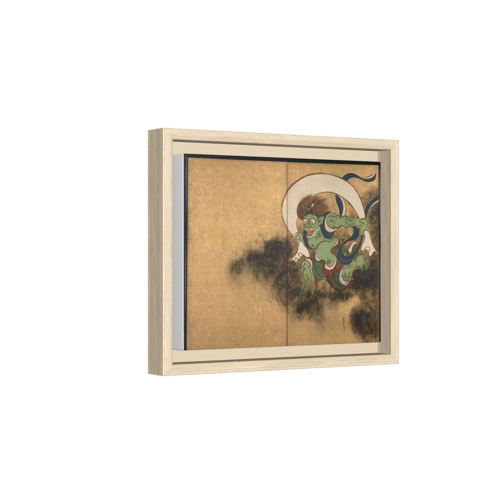 Fujin Wind God Framed Canvas Print, Ogata Korin Edo Period Japanese Art, Rinpa Schoo, Museum Reproduction, Japanese Mythology Wall Art