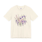 Japanese Wisteria and Sakura Bouquet T-Shirt | Fuji Cherry Blossom Dark Floral Tee | Japan Spring Flower Art Shirt
