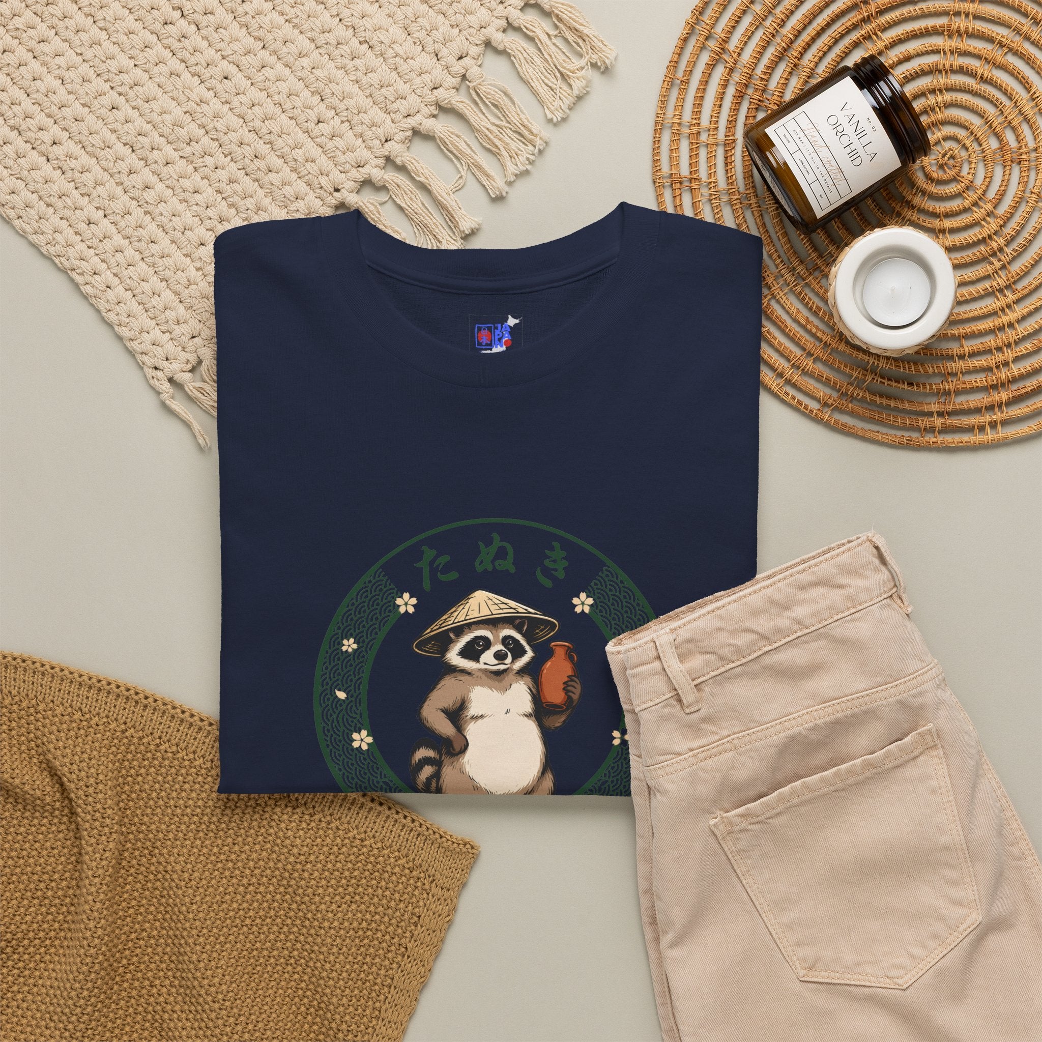 Tanuki T-Shirt | Japanese Raccoon Dog Folklore Graphic Tee | Edo Period Japan Shirt | Good Luck Gift