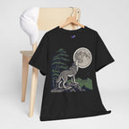 Wolf Howling at Moon Tee | Mountain Landscape, Pine Trees