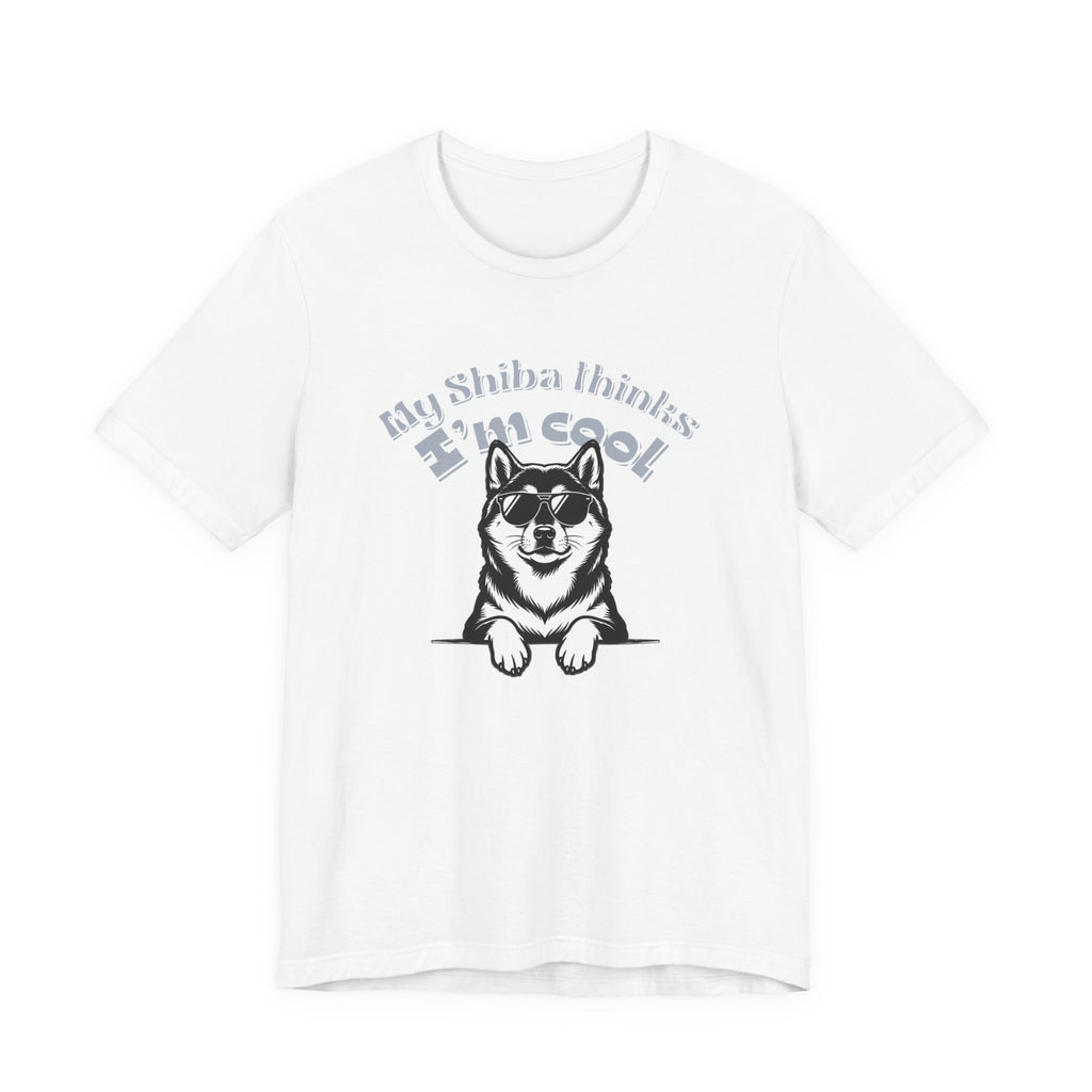 My Shiba Thinks I'm Cool, Shiba Inu Sunglasses Graphic Tee, Japanese Dog Lover Gift, Unisex T-Shirt