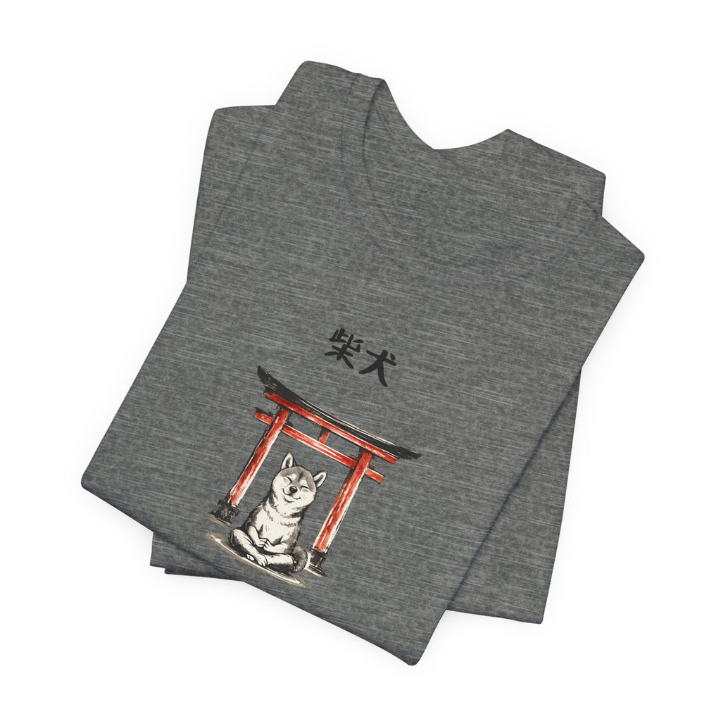Shiba Inu Torii Gate Calm Down Your Mind T-Shirt | Japanese Zen Tee