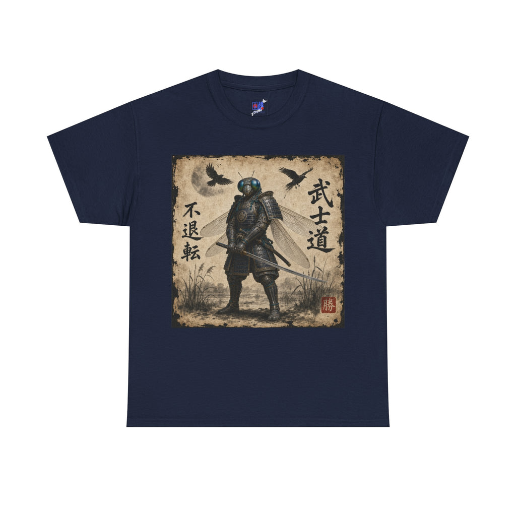 Samurai Dragonfly Warrior Tee Version 1 — Bushidō Ink Warrior Graphic T-Shirt
