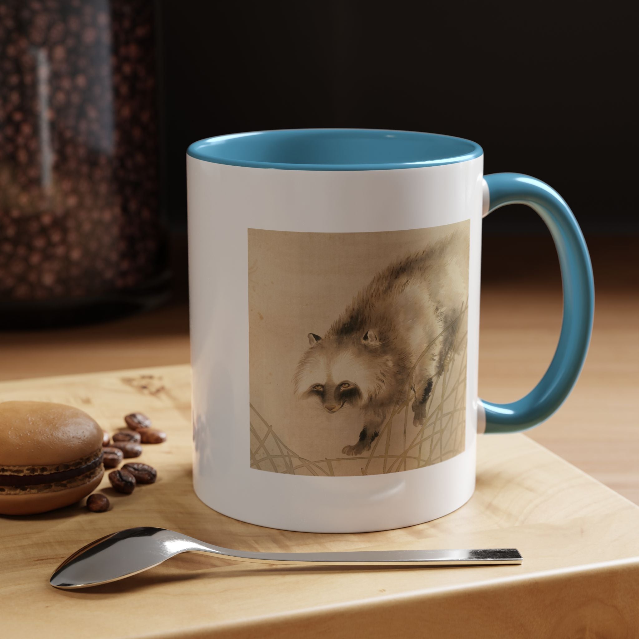 Yoshimura Hōryū "Raccoon Dog Under Moonlight" | Edo-period Japanese Art Mug — Museum Collection