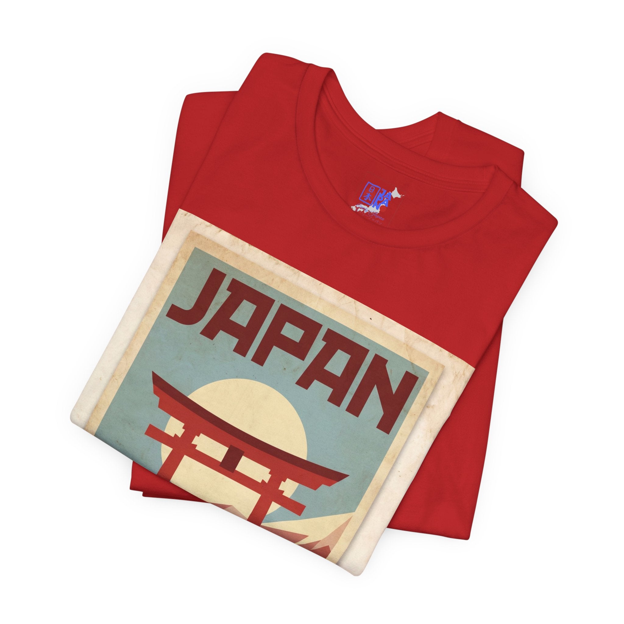 Japan Vintage Travel Poster T-Shirt — Torii Gate Sunrise Mountain Tee