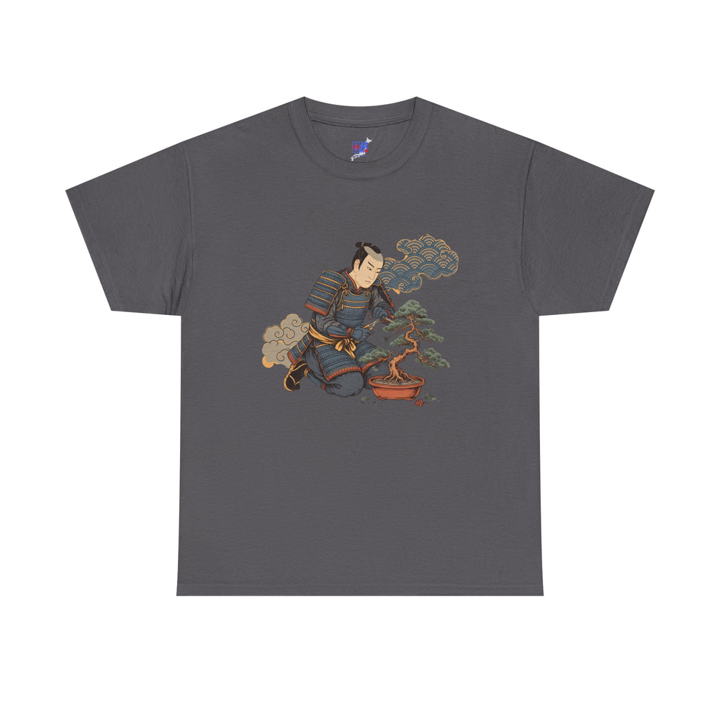 Bonsai Master Samurai T-Shirt, Japanese Ukiyo-E Bonsai Warrior Tee, Zen Gift for Bonsai Lovers, Tree Hobbyists & Plant Dad Gift