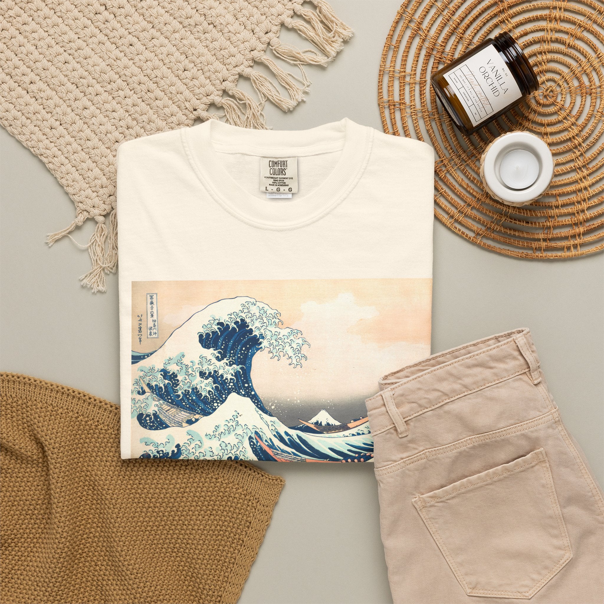 The Great Wave of Kanagawa Hokusai Art Tee — Comfort Colors 1717 Vintage Fit T-Shirt for Women