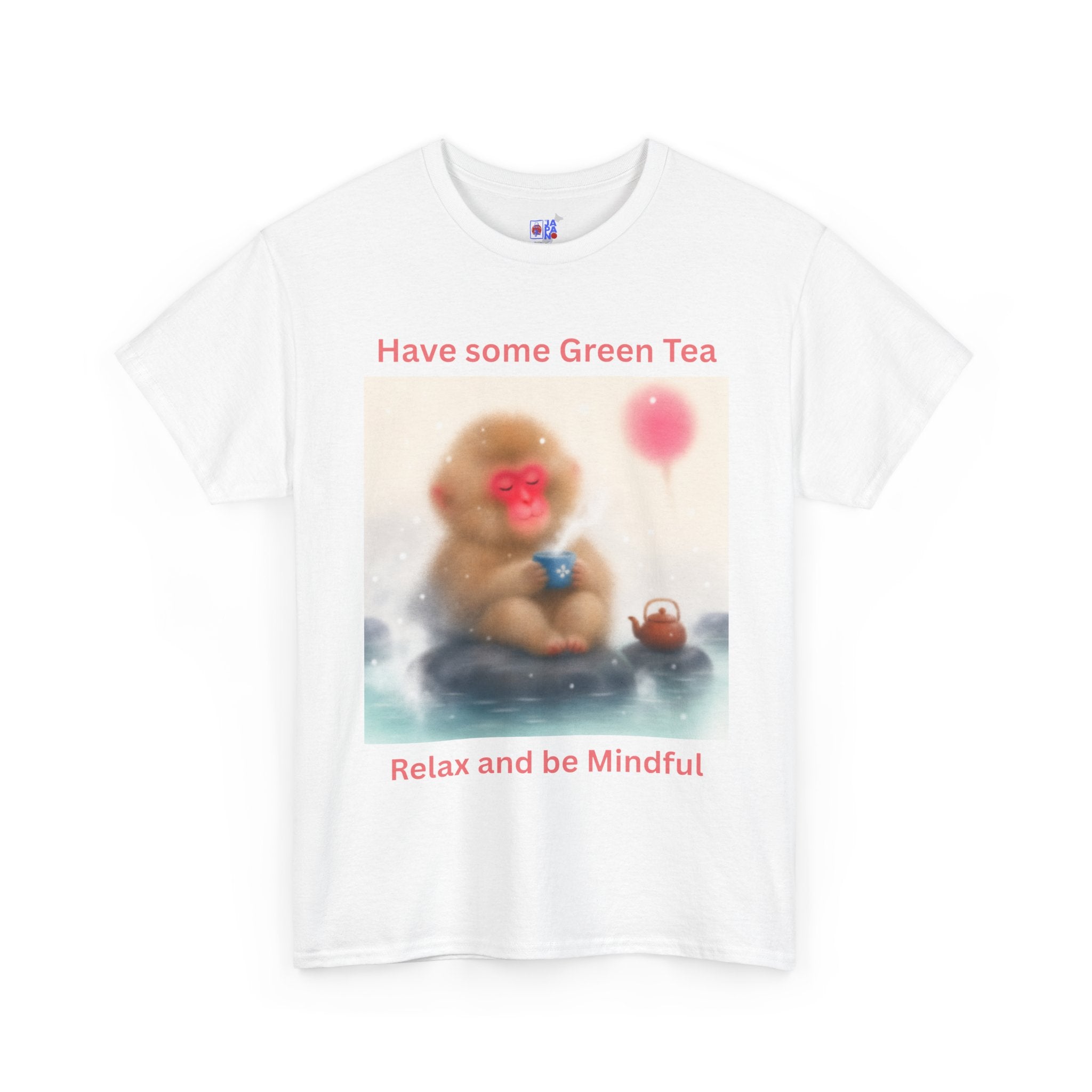Mindful Monkey Tee — "Have Some Green Tea, Relax and Be Mindful" Cute Zen T-Shirt
