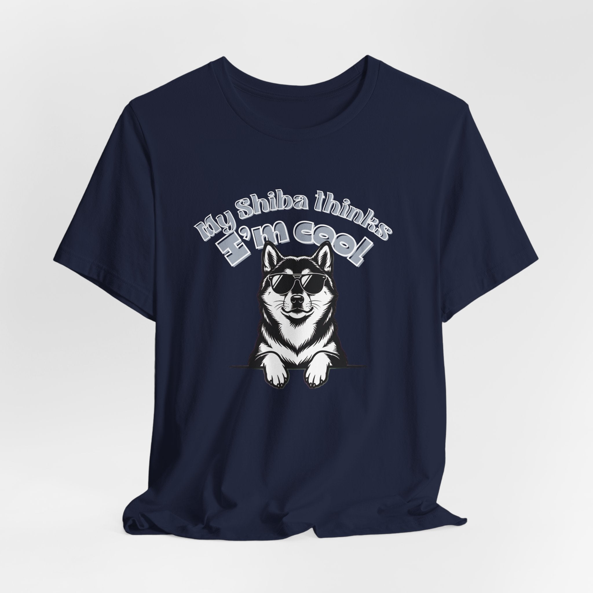 My Shiba Thinks I'm Cool, Shiba Inu Sunglasses Graphic Tee, Japanese Dog Lover Gift, Unisex T-Shirt