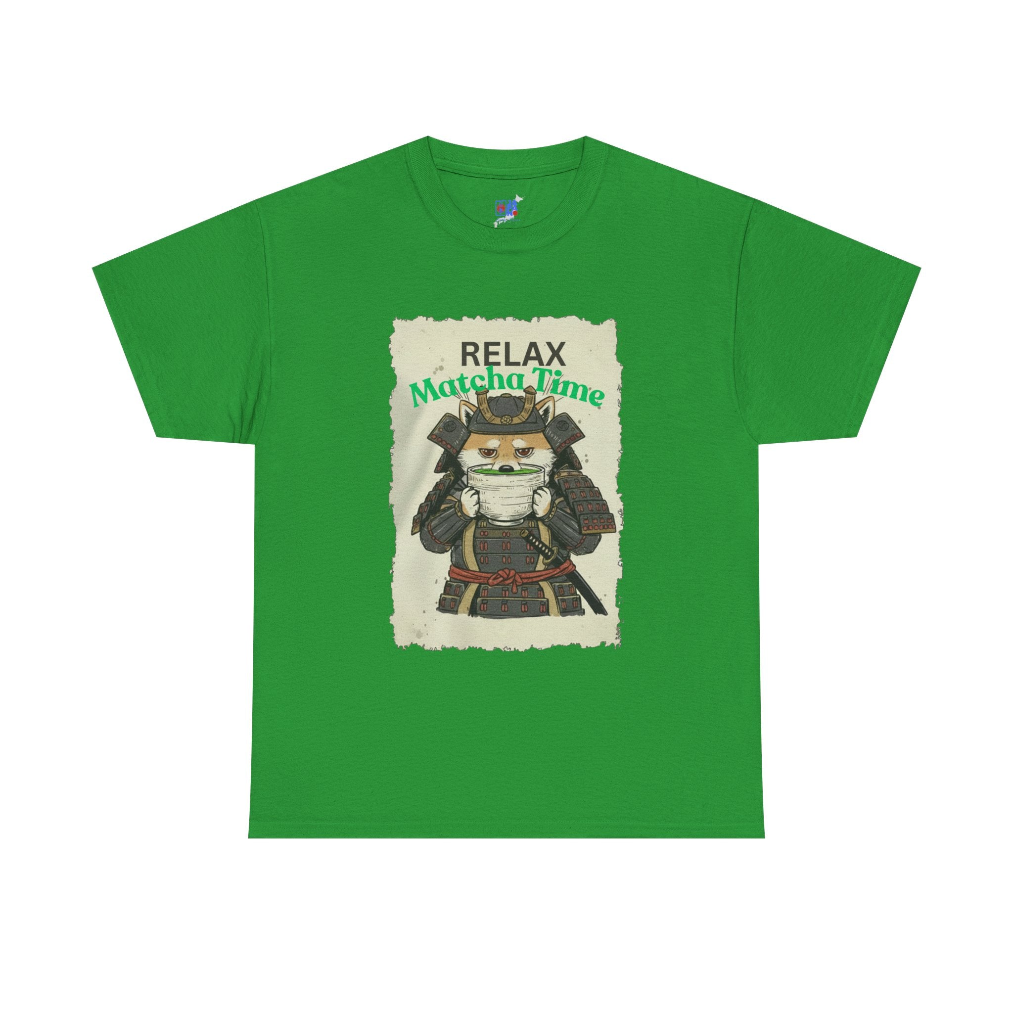 Samurai Shiba Inu Drinking Matcha Tee — Relax Matcha Time Graphic T-Shirt