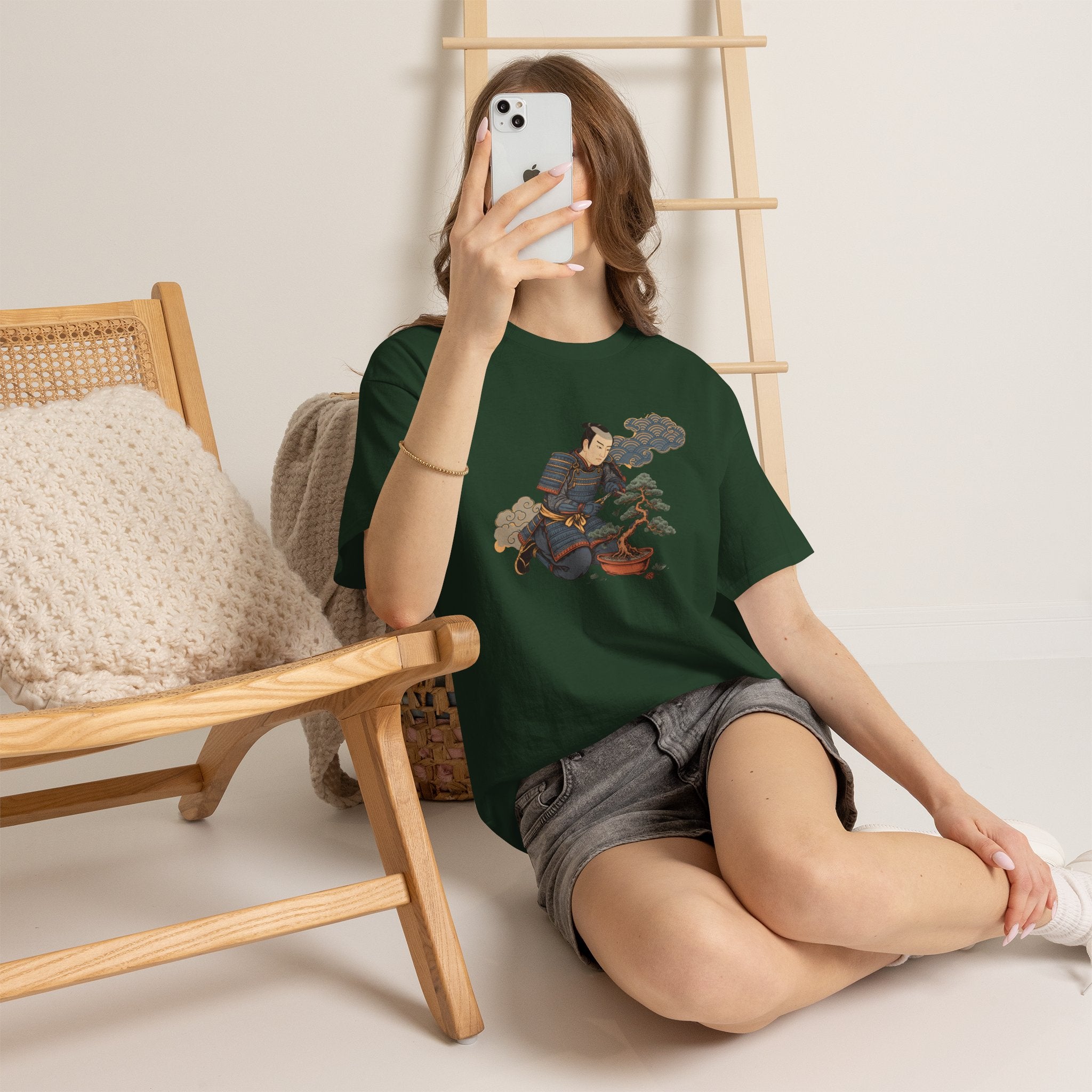 Bonsai Master Samurai T-Shirt, Japanese Ukiyo-E Bonsai Warrior Tee, Zen Gift for Bonsai Lovers, Tree Hobbyists & Plant Dad Gift