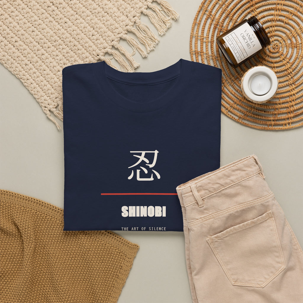 Shinobi T Shirt Ninja Japanese Kanji Tee Silent Warrior Gift for Anime Fans, Martial Arts Lover Clothing, Unique Graphic Shirt for Him