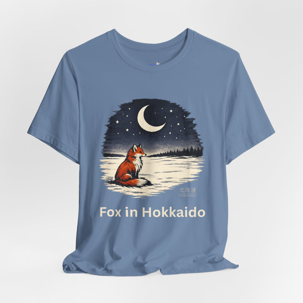 Hokkaido Fox — Kitsune Under the Winter Moon | Japanese Night Fox Graphic Tee