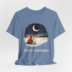 Hokkaido Fox — Kitsune Under the Winter Moon | Japanese Night Fox Graphic Tee