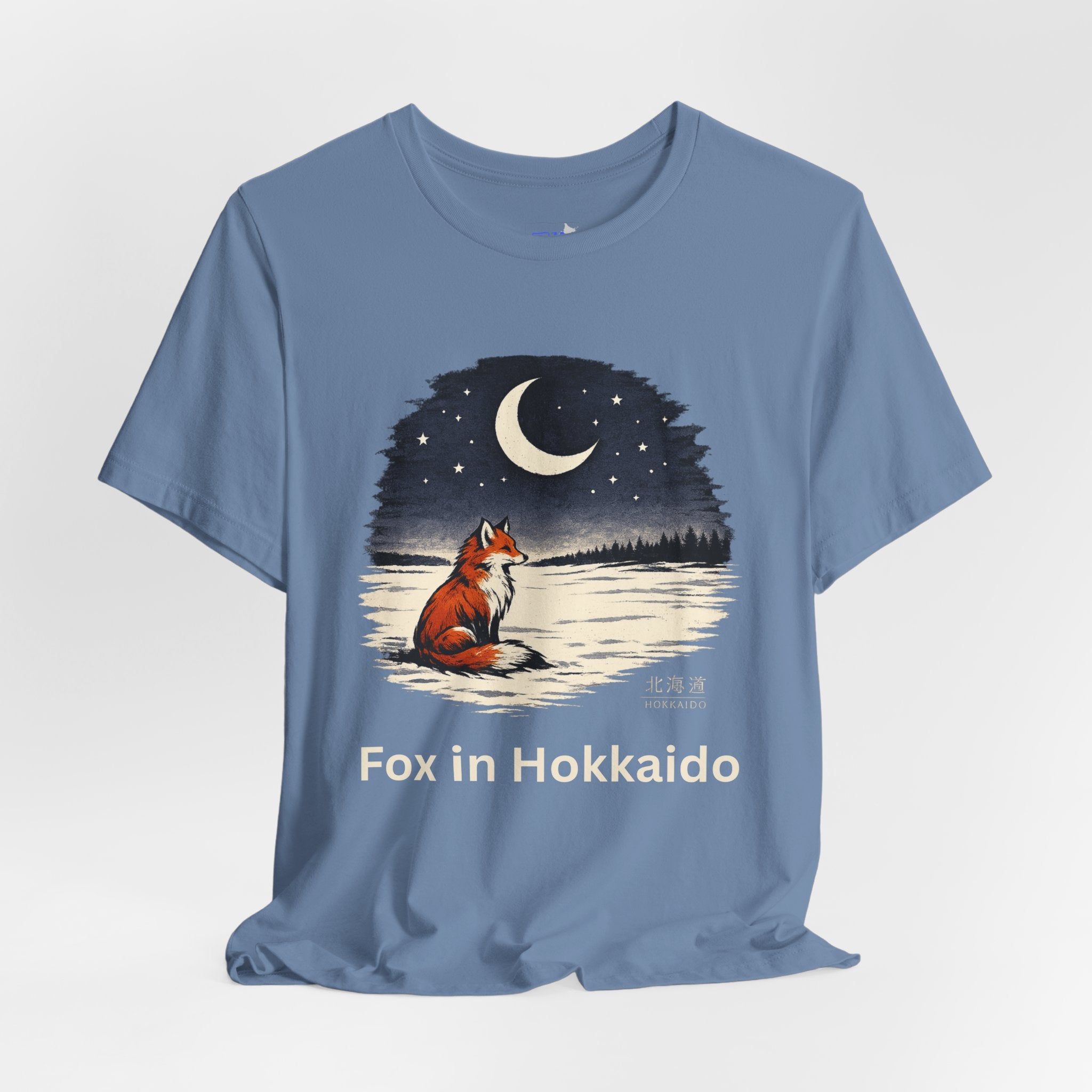 Hokkaido Fox — Kitsune Under the Winter Moon | Japanese Night Fox Graphic Tee