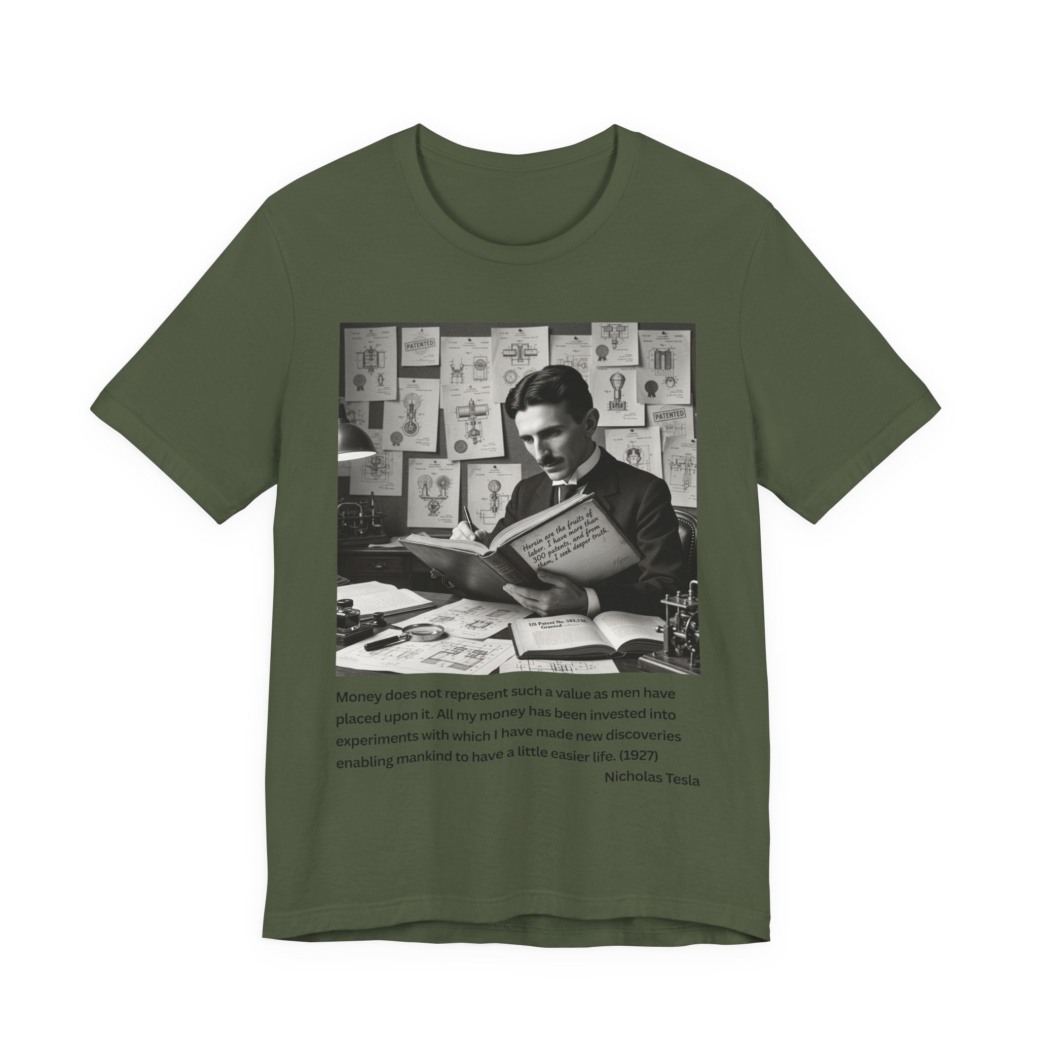 Nikola Tesla "Money" | Verified Quote T-Shirt | The Thinking Person's Tee