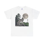 Wolf Howling at Moon Tee | Mountain Landscape, Pine Trees