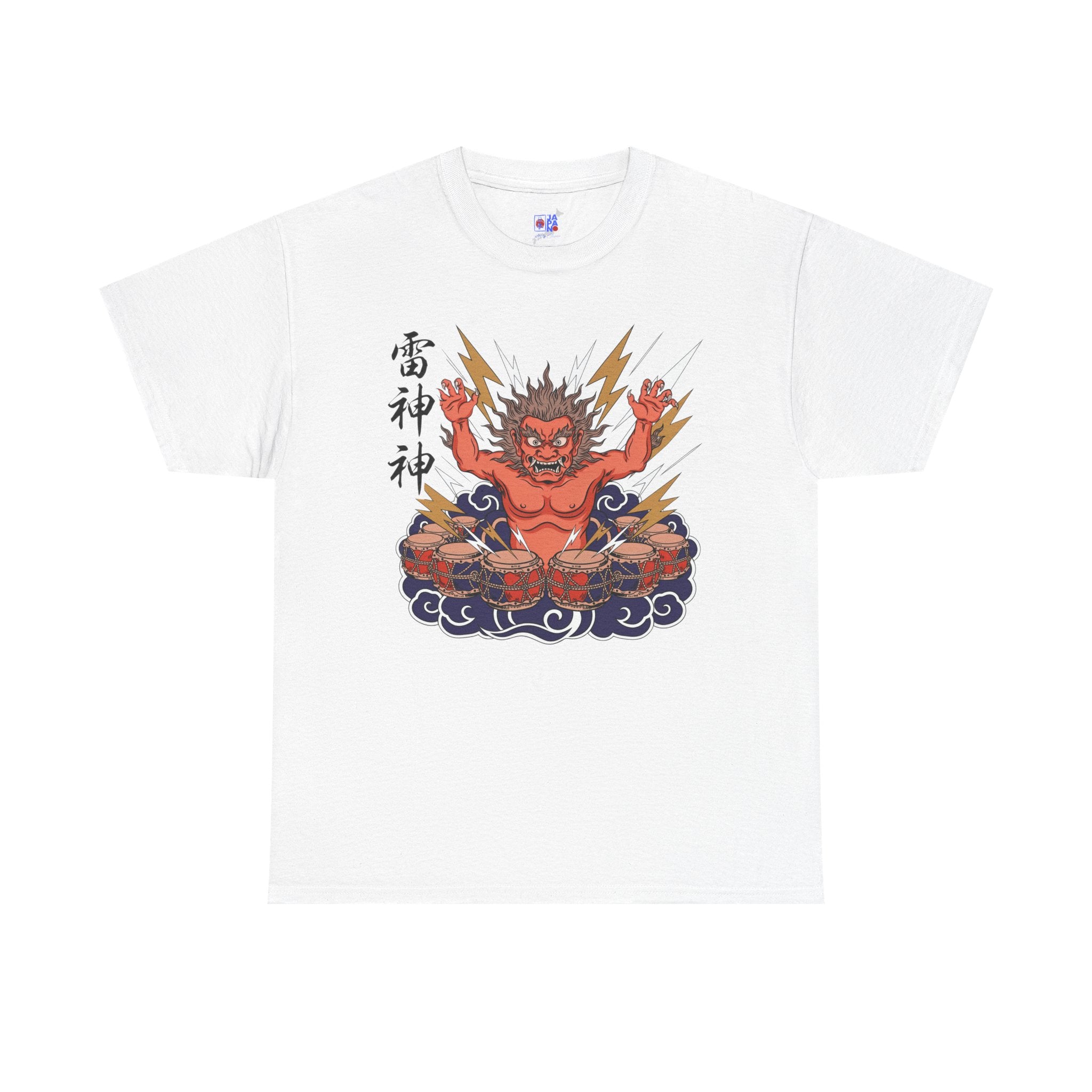 Raijin Thunder God T-Shirt — 雷神 Japanese God of Thunder Men's Tee | Japan Mythology Graphic Shirt