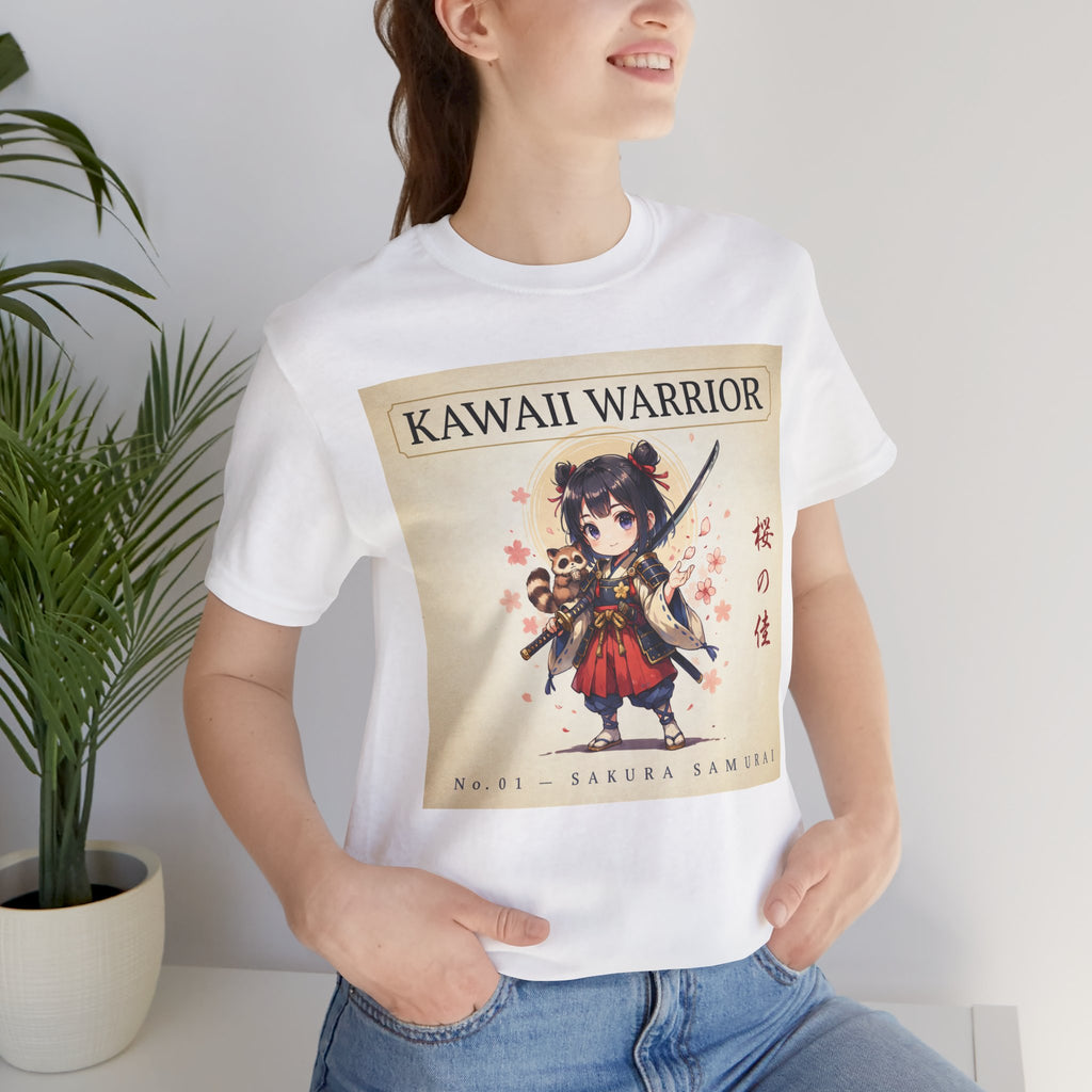 Kawaii Sakura Samurai T-Shirt — Cute Anime Warrior Tee