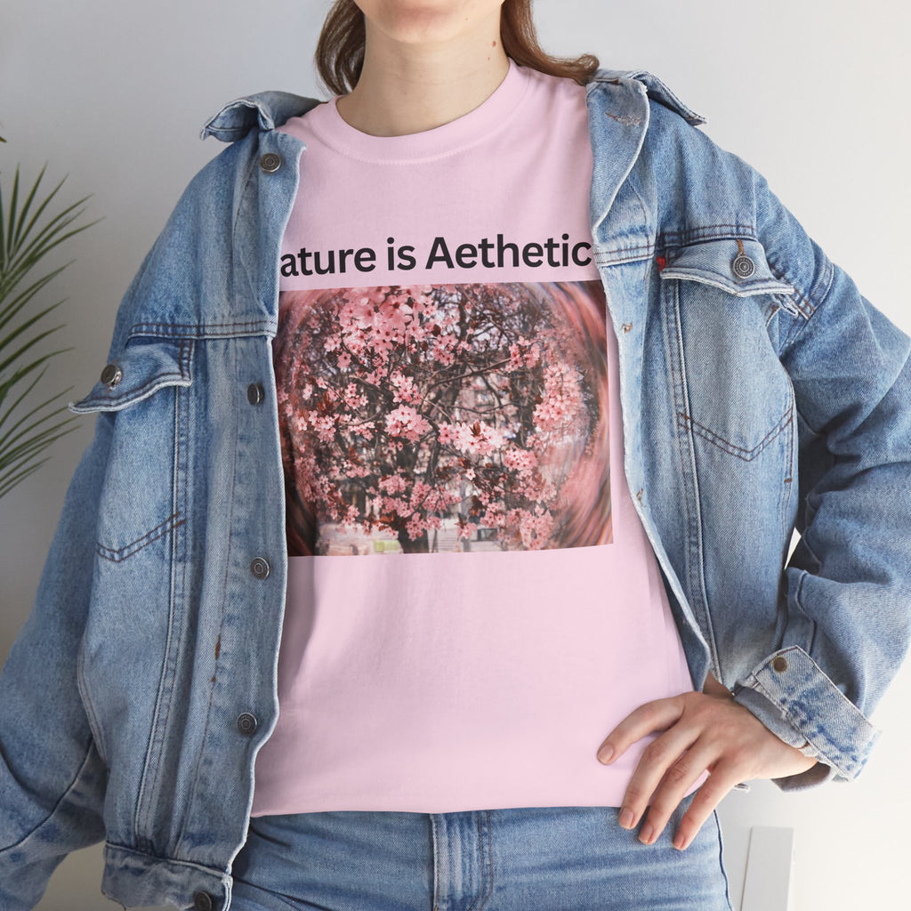 Nature Is Aesthetic Pink Sakura Floral T-Shirt
