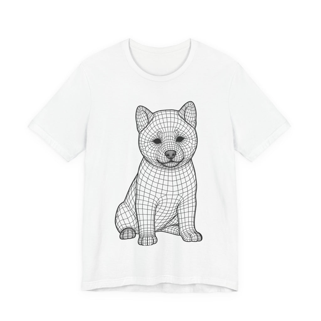 Wireframe Shiba Inu Puppy Tee | Dog Illustration T-Shirt