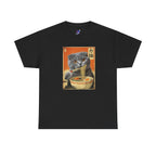 Mochi the Ramen Cat T-Shirt — Scottish Fold Eating Ramen | 力猫 Funny Japanese Cat Ukiyo-e Vintage Graphic Tee