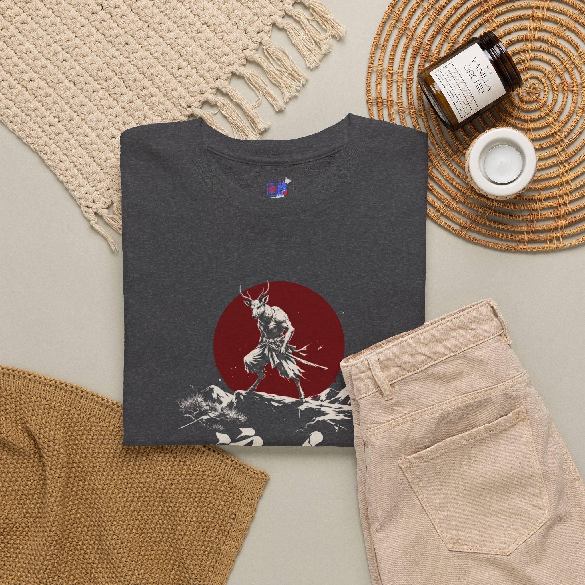 Samurai Wolf Tee — Japanese Ronin Graphic T-Shirt (浪人)