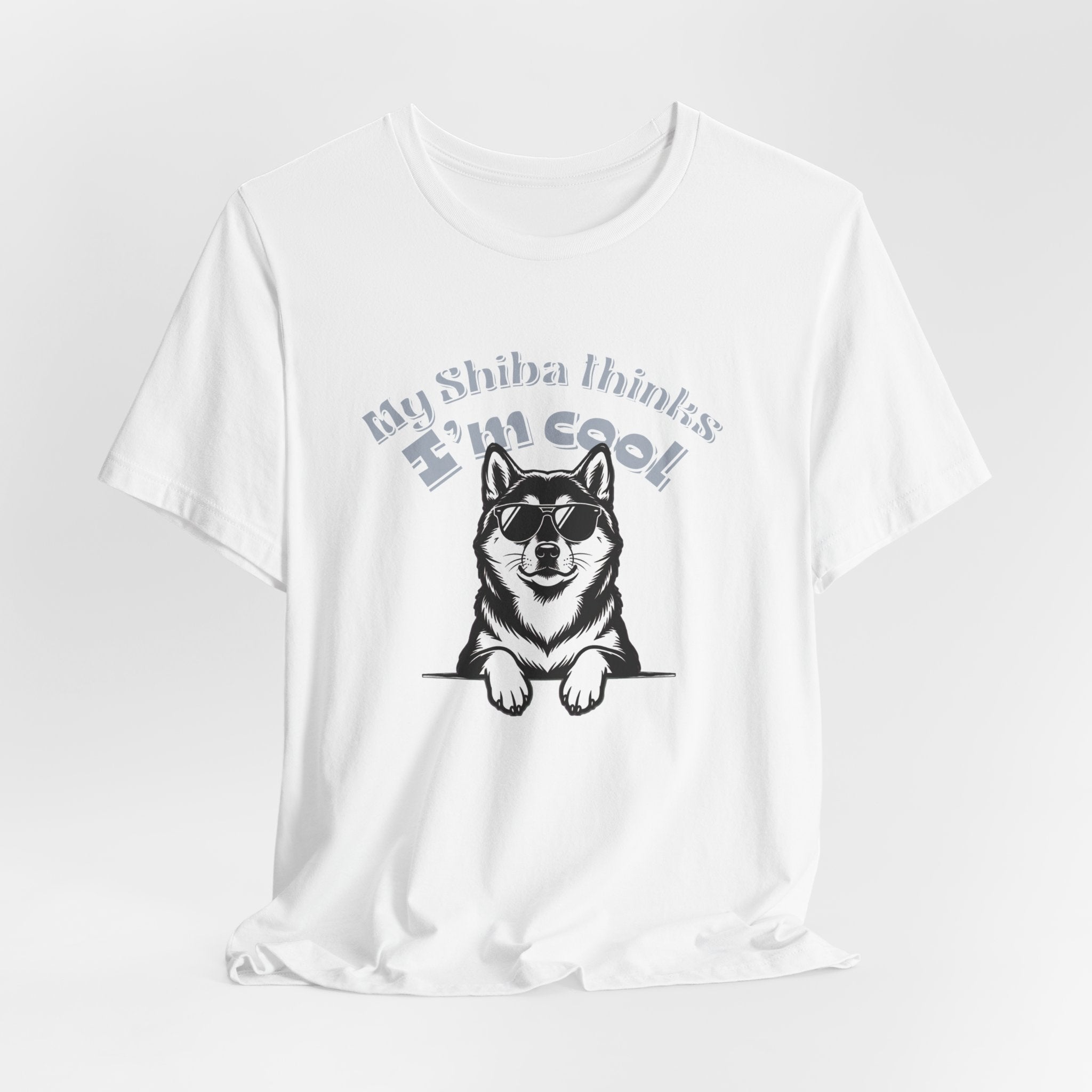 My Shiba Thinks I'm Cool, Shiba Inu Sunglasses Graphic Tee, Japanese Dog Lover Gift, Unisex T-Shirt