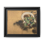 Fujin Wind God Framed Canvas Print, Ogata Korin Edo Period Japanese Art, Rinpa Schoo, Museum Reproduction, Japanese Mythology Wall Art