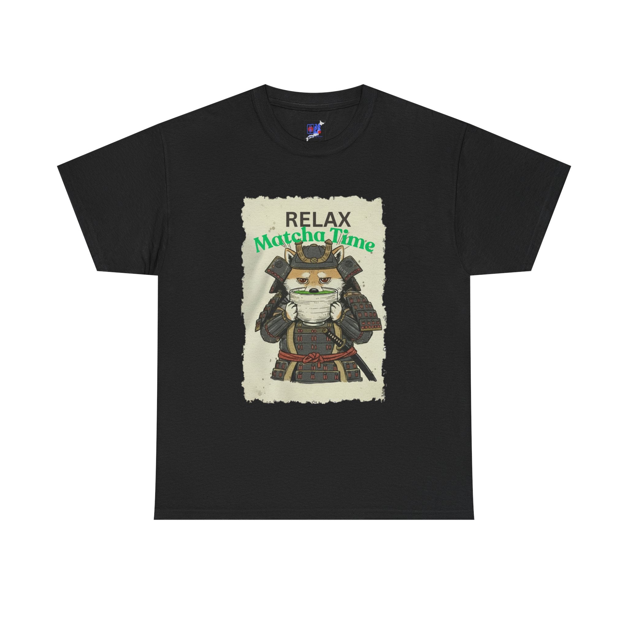 Samurai Shiba Inu Drinking Matcha Tee — Relax Matcha Time Graphic T-Shirt