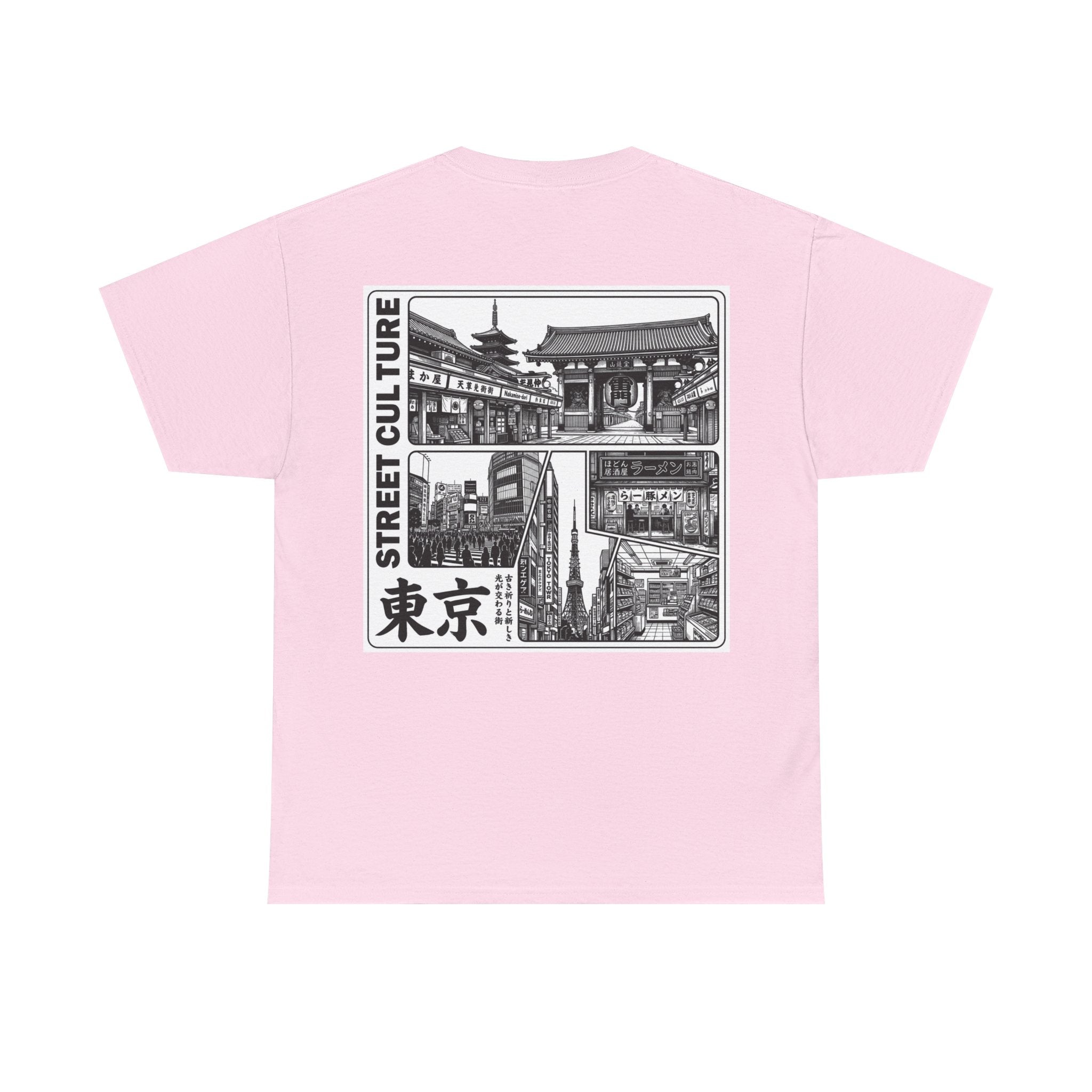 Tokyo Street Culture T-Shirt | 東京 Vintage Manga Front & Back Print | Japan City Series Tee