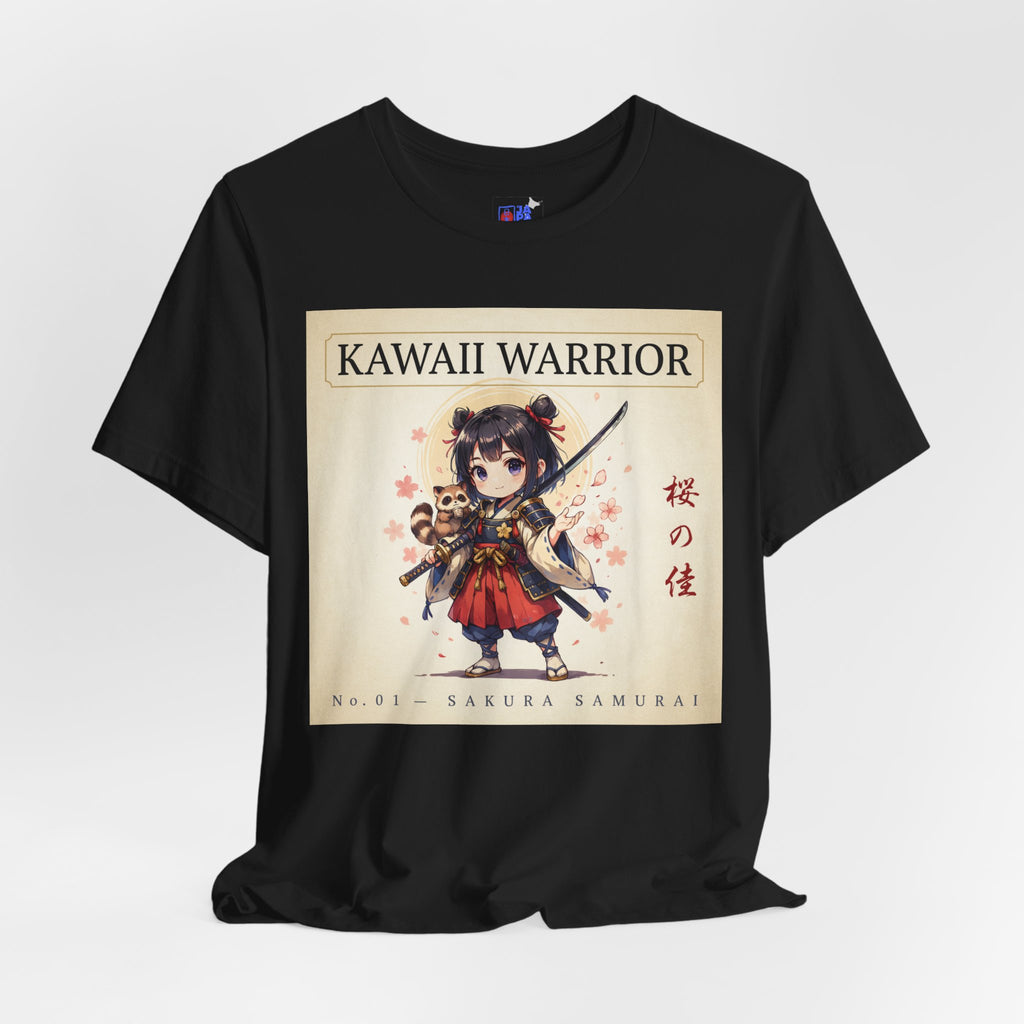 Kawaii Sakura Samurai T-Shirt — Cute Anime Warrior Tee