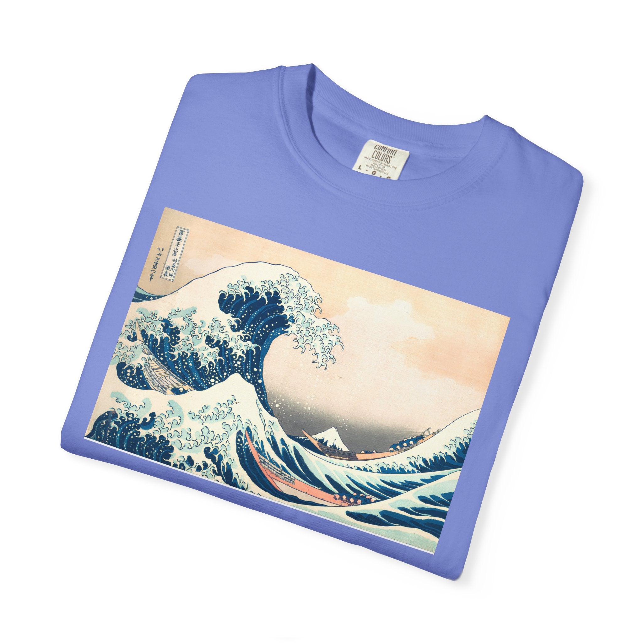 The Great Wave of Kanagawa Hokusai Art Tee Lighter color version — Comfort Colors 1717 Vintage Fit T-Shirt for Women