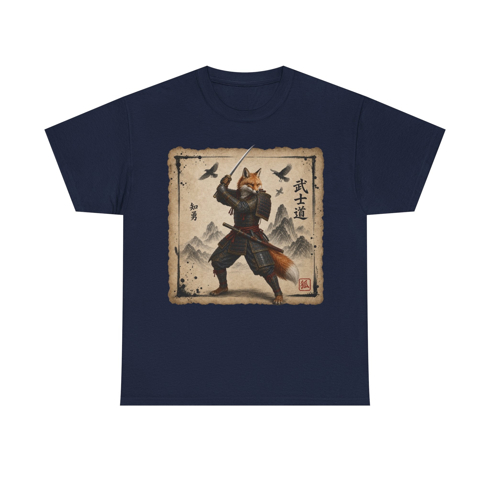 Samurai Fox T-Shirt — 'Bushido' Fox Warrior Vintage Japanese Art Tee