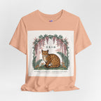 Leopard Garden Tee — Vintage Botanical Cat Graphic Shirt