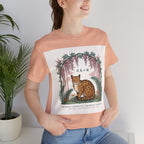 Leopard Garden Tee — Vintage Botanical Cat Graphic Shirt