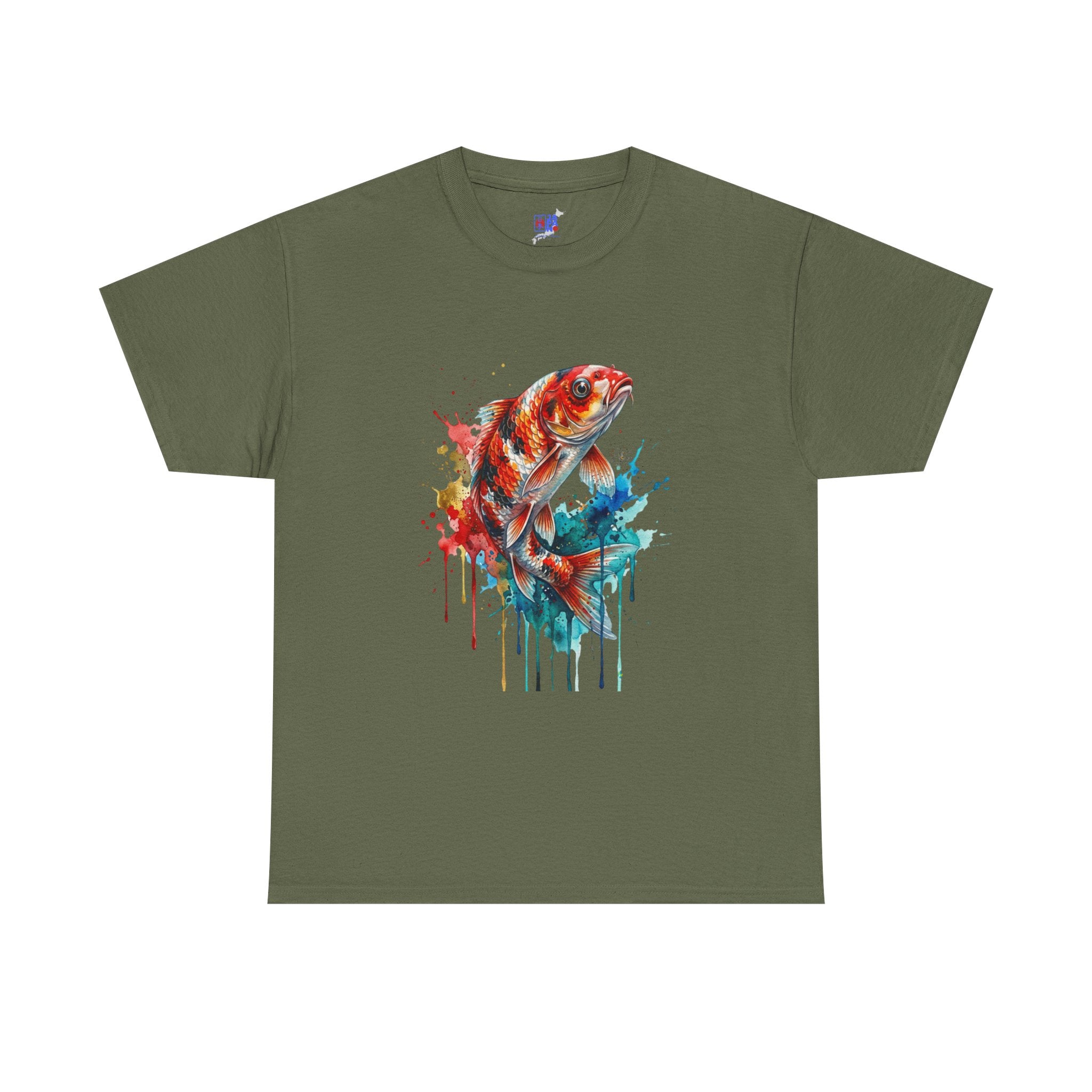 Koi Fish Watercolor T-Shirt — Vibrant Drip Art Tee